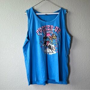 I.D. Next Level Women’s Blue Pucker Up Cowboy Tank Top Size XL